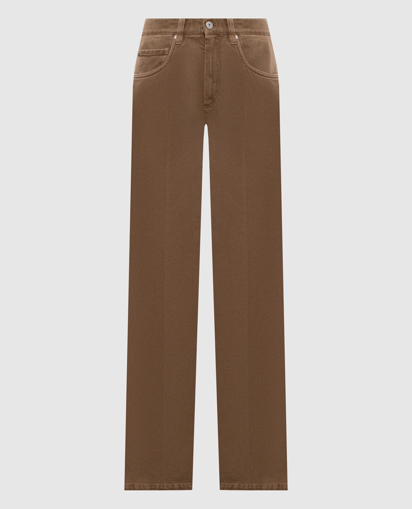 

Коричневые джинсы с патчем логотипа, Коричневый, Прямые джинсы