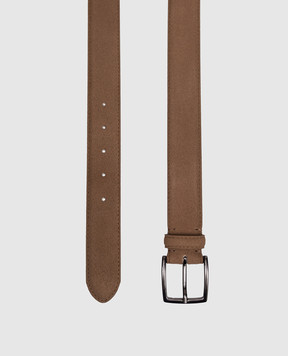 Peserico Коричневый замшевый ремень с логотипом R72035C0CC787