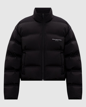 Alexander Wang Чорний укорочений пуховик з логотипом 1WC4233241