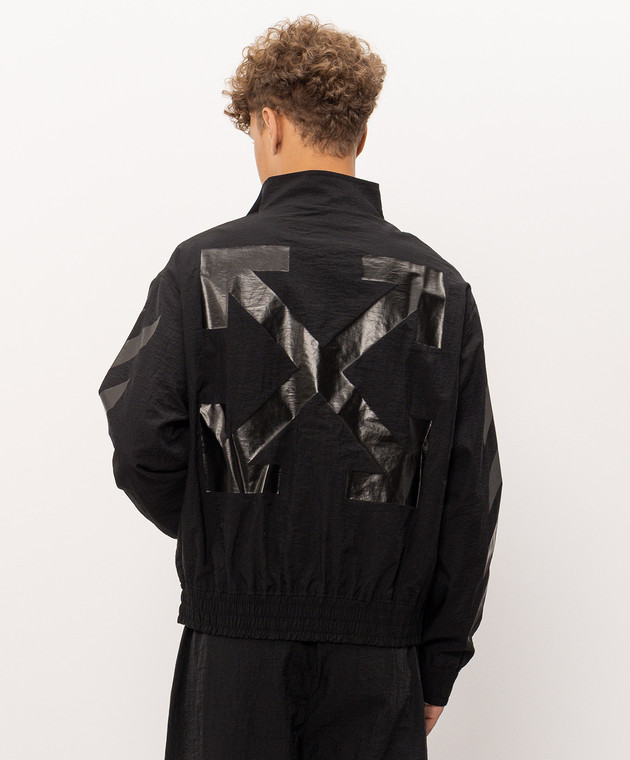 Off-White Черная ветровка с принтом 44MBD05RF26F001001 изображение 4