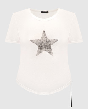 Ann Demeulemeester Футболка кольору айворі з принтом B0013924FA740