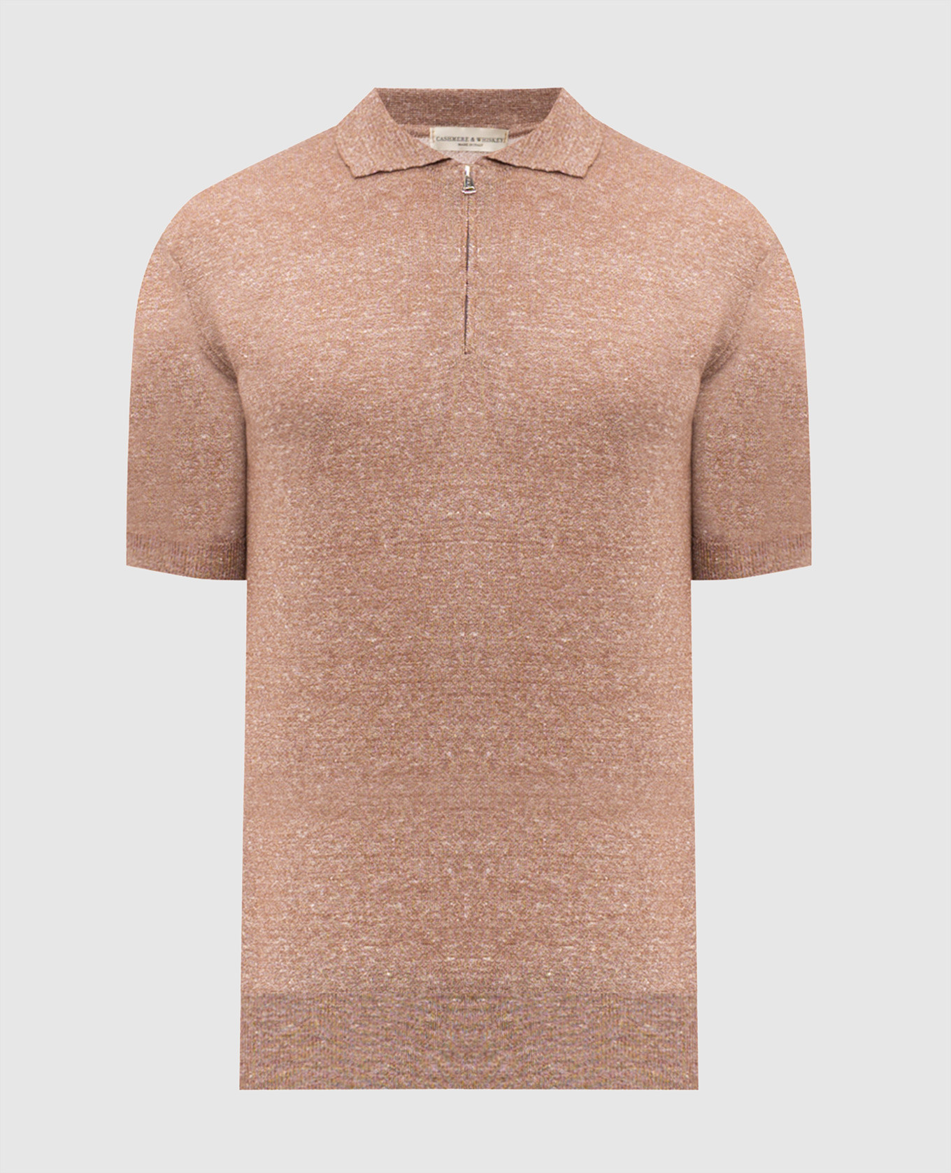 Коричневое поло с леном