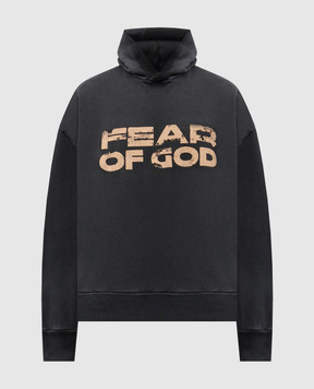 Fear of God Чорне худі з логотипом з вінтажним ефектом FG25FW1212102BHF
