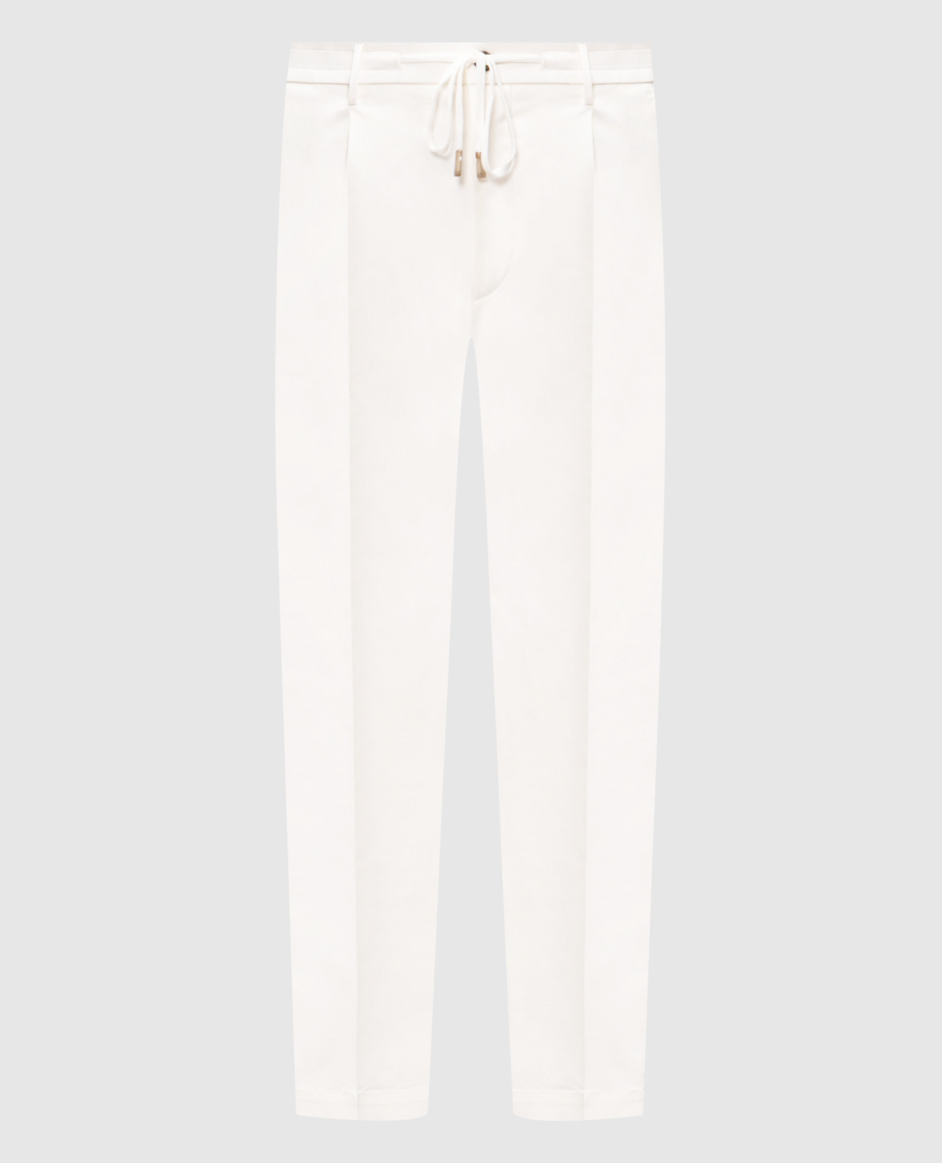 Брюки цветные айвори с нашивкой логотипа