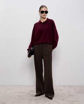 Allude Бордовое поло из шерсти и кашемира 25517653