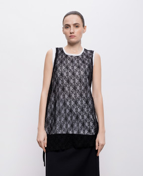 Y`S Yamamoto Біла майка з ажурною вставкою YKT15065