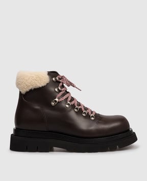 Bottega Veneta Коричневые кожаные ботинки Lug 843774V2WTB
