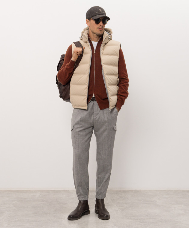 Brunello Cucinelli Бежевий пуховий жилет MV4061605 зображення 2