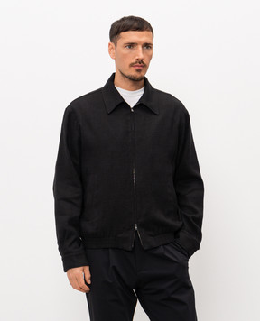 Herno Чорна куртка з льоном GI000642U17155S