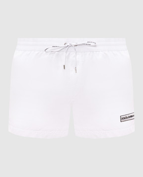 Dolce&Gabbana Белые шорты для плавания с нашивкой логотипа M4F62TON0DK