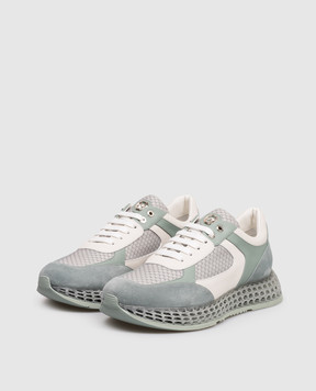 Stefano Ricci Зеленые комбинированные кроссовки с логотипом UR88G6605TSSDPW