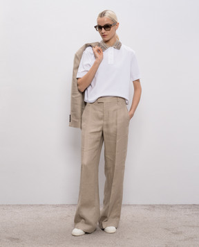 Brunello Cucinelli Біле поло з паєтками M0T63EJ105