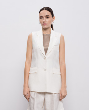 Peserico Білий жилет з ланцюжком моніль A0303203183