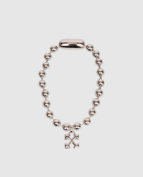 Off-White Сріблястий браслет з підвіскою Arrow OMOA10WC99MET001