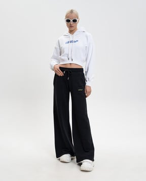 Off-White Белые укороченные худи Cloudy Arrow OWBB056F25FLE002