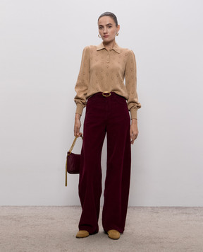 Twinset Коричневое поло с кашемиром 262TP3022