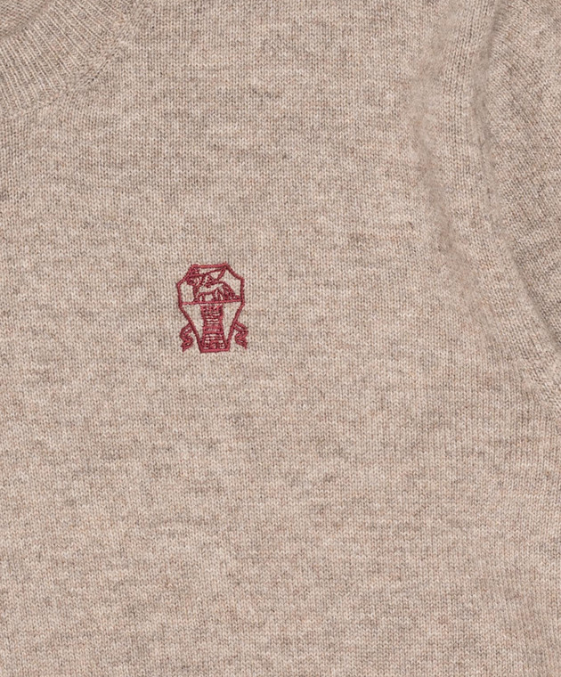 Brunello Cucinelli Детский серый джемпер из кашемира B22M10010A изображение 3