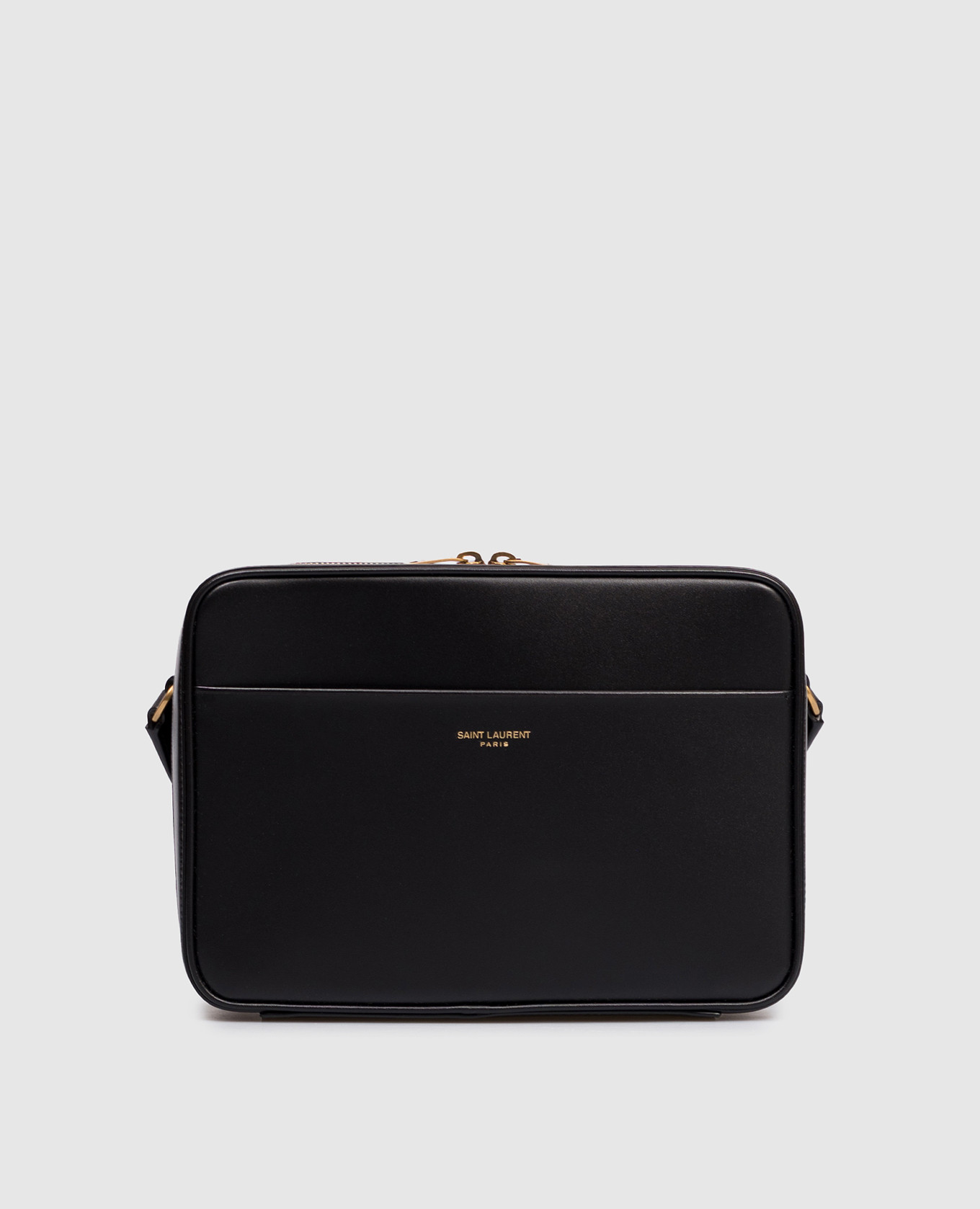 

Черная кожаная сумка с логотипом, Черный, Сумки через плечо