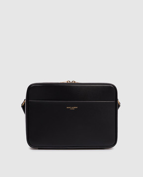 Saint Laurent Черная кожаная сумка с логотипом 8378192R20W