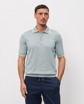 Castangia dal 1850 Зелене поло з шовком NCCA32MCE26