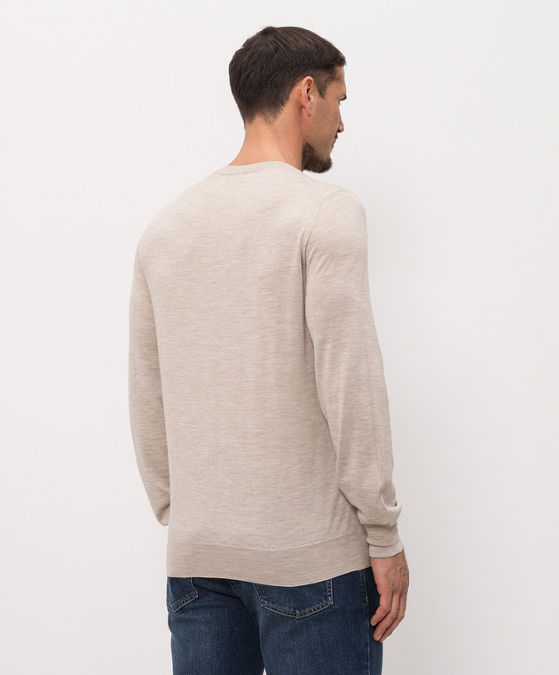 Brunello Cucinelli Джемпер бежевий з вовни та кашеміру M2400100 зображення 4