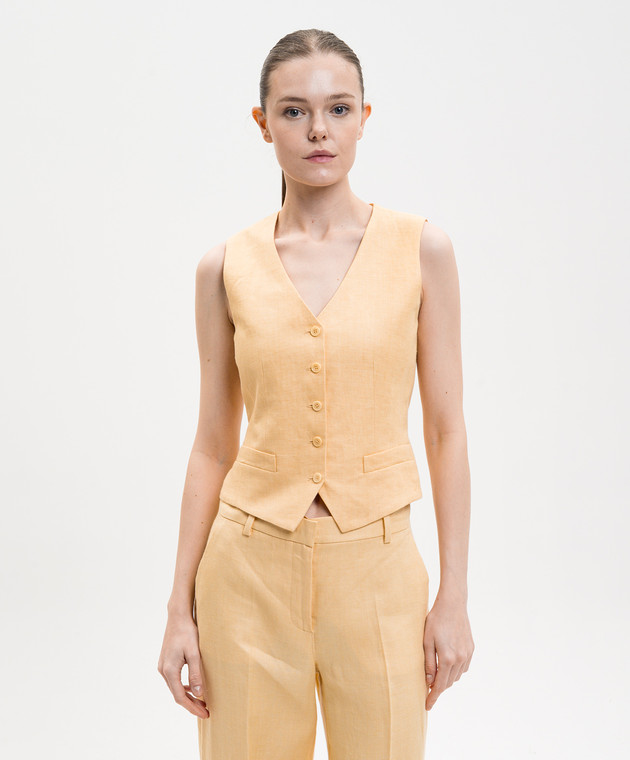 Max Mara Weekend Желтый жилет PACE из льна WKDPACE изображение 3