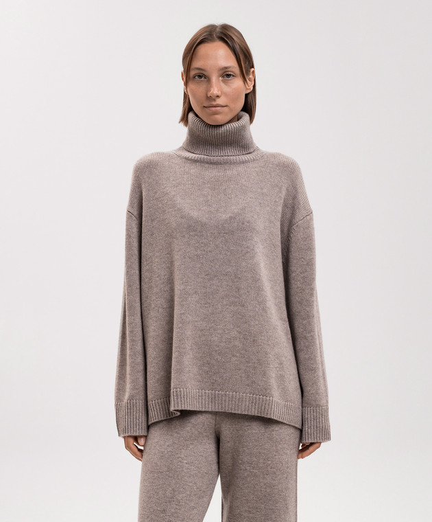 Allude Бежевые брюки из шерсти и кашемира с разрезами 26517614 изображение 3