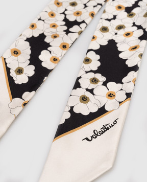 Valentino Стрічка твіллі із шовку в квітковий принт 8W2E6017MIG