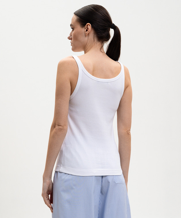 Dolce&Gabbana Белая майка в рубчик F8W45TFU7AV изображение 4