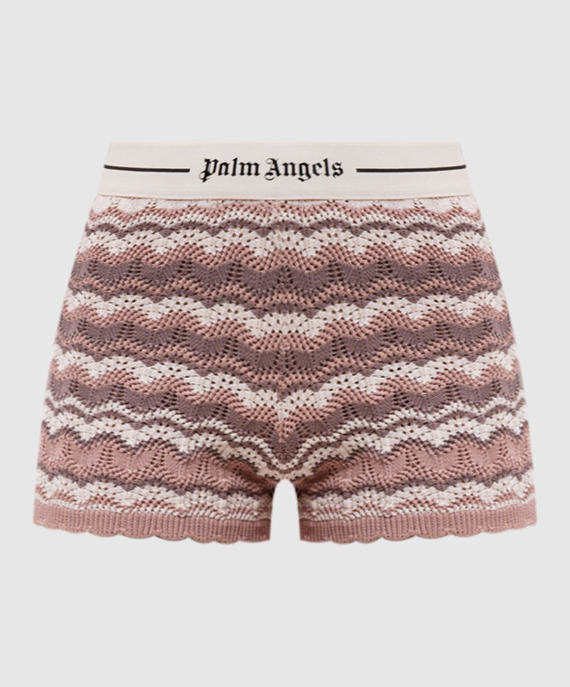 Palm Angels Вязаные шорты с шелком в полоску PAWHM002KN001