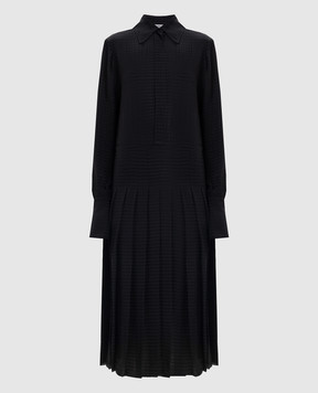 Fendi Черное платье из шелка с плёсированием FDD679AME8