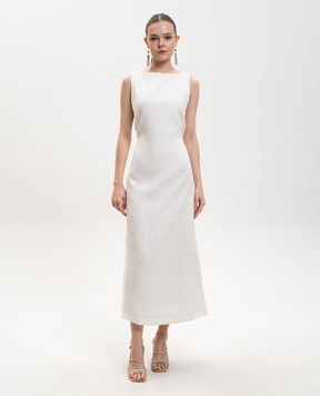 Faithfull Біла сукня міді Taylor з льону FFC06WHT