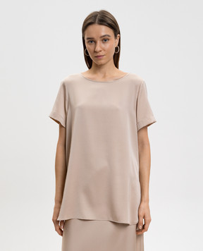 Allude Бежевый топ из шелка 26284003
