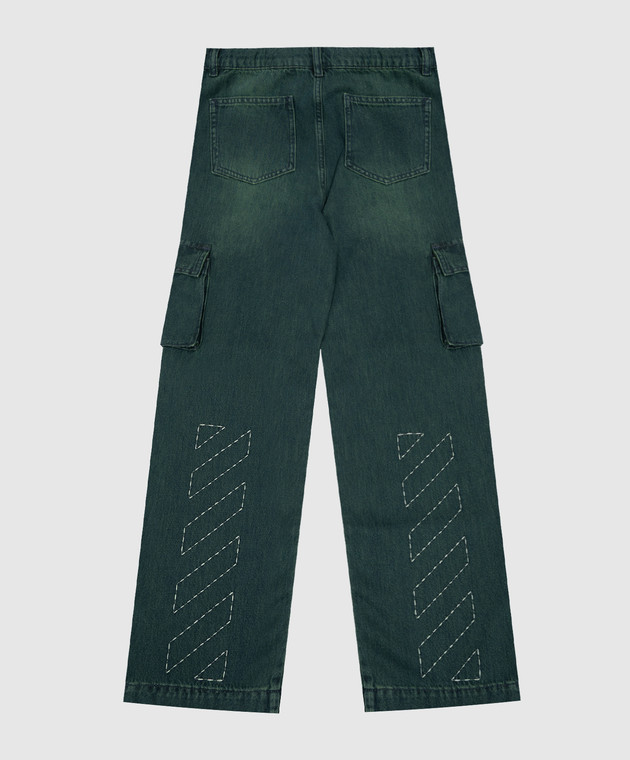 Off-White Детские джинсы-карго с вышивкой логотипа 44BYB002F26D002 изображение 2