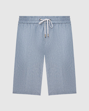 Peserico Голубые шорты из льна R54235D02607
