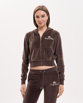 Sporty & Rich Коричневая велюровая спортивная куртка Juicy CA046716689BR03
