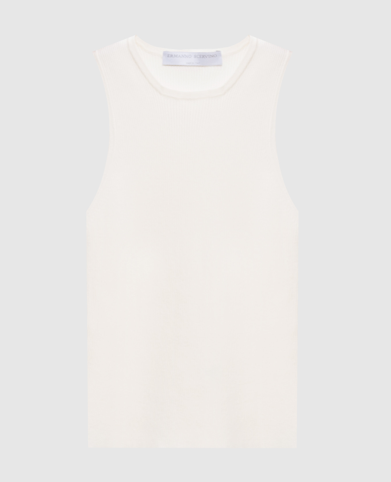 Белый топ в рубчик