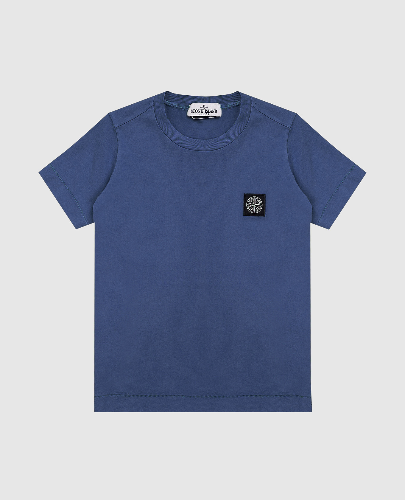 Детская синяя футболка с нашивкой логотипа