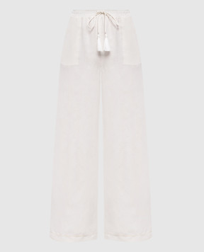Twinset Білі штани з льоном 261LM2MFF