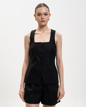 Faithfull Чорний жилет Jackie з льону FFC11BLK