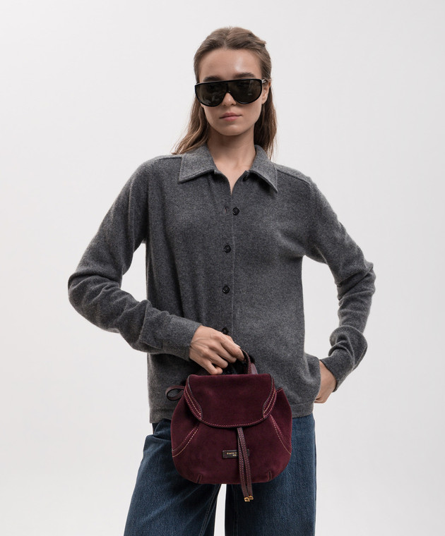 Gianni Chiarini Бордовый замшевый рюкзак Violette BS12238CMPL изображение 2