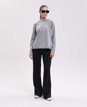 Twinset Серые худи с узором логотипа 262LI3NCC