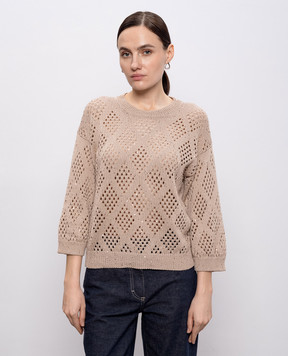 Peserico Коричневий джемпер з паєтками S99130F0509110