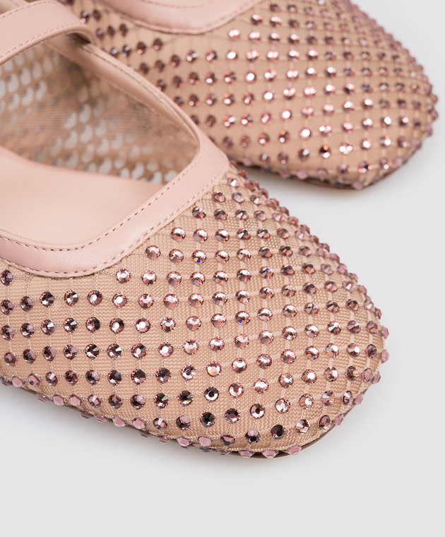 Stuart Weitzman Рожеві балетки Bareitall з кристалами SN800 зображення 5