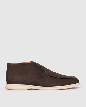 Loro Piana Коричневые замшевые дезерты Open Walk FAB4368