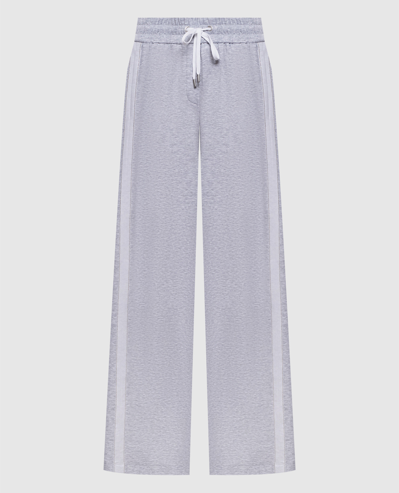 

Серые меланжевые спортивные штаны с лампасами, Серый, Спортивные штаны