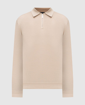 Stefano Ricci Бежевое поло из шелка с монограммой K616215P30F26101