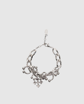 Off-White Сріблястий браслет Piercing OWOA12ZS26MET001