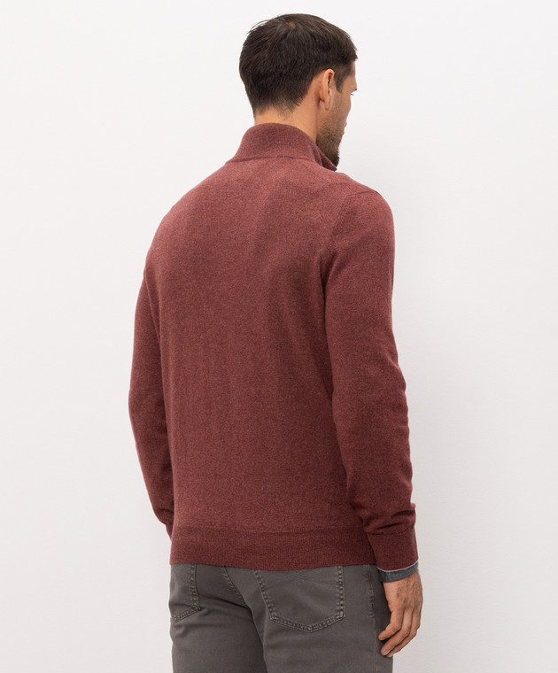 Brunello Cucinelli Бордовий джемпер з кашеміру M2200124 зображення 4