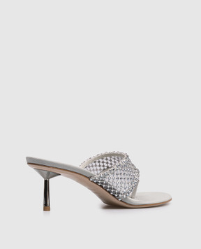 Le Silla Сірі мюлі GILDA з кристалами 6703F060BXPPSCM